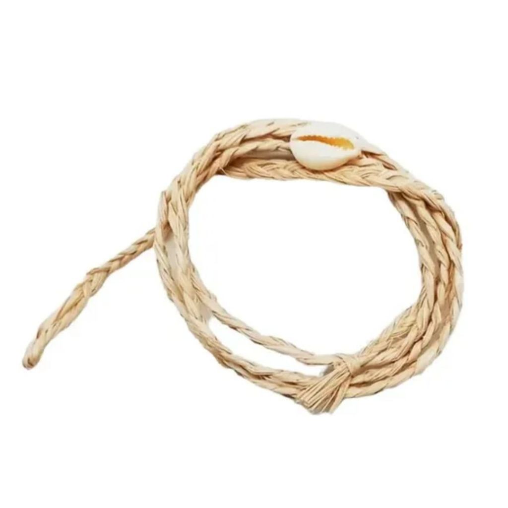 Kit 3 Contra Egum com 1 Búzio Palha da costa trançada Umbanda Candomblé