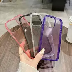 Capa Case Glitter Luxo para iPhone Acrílica Transparente com Brilho Anti Impacto