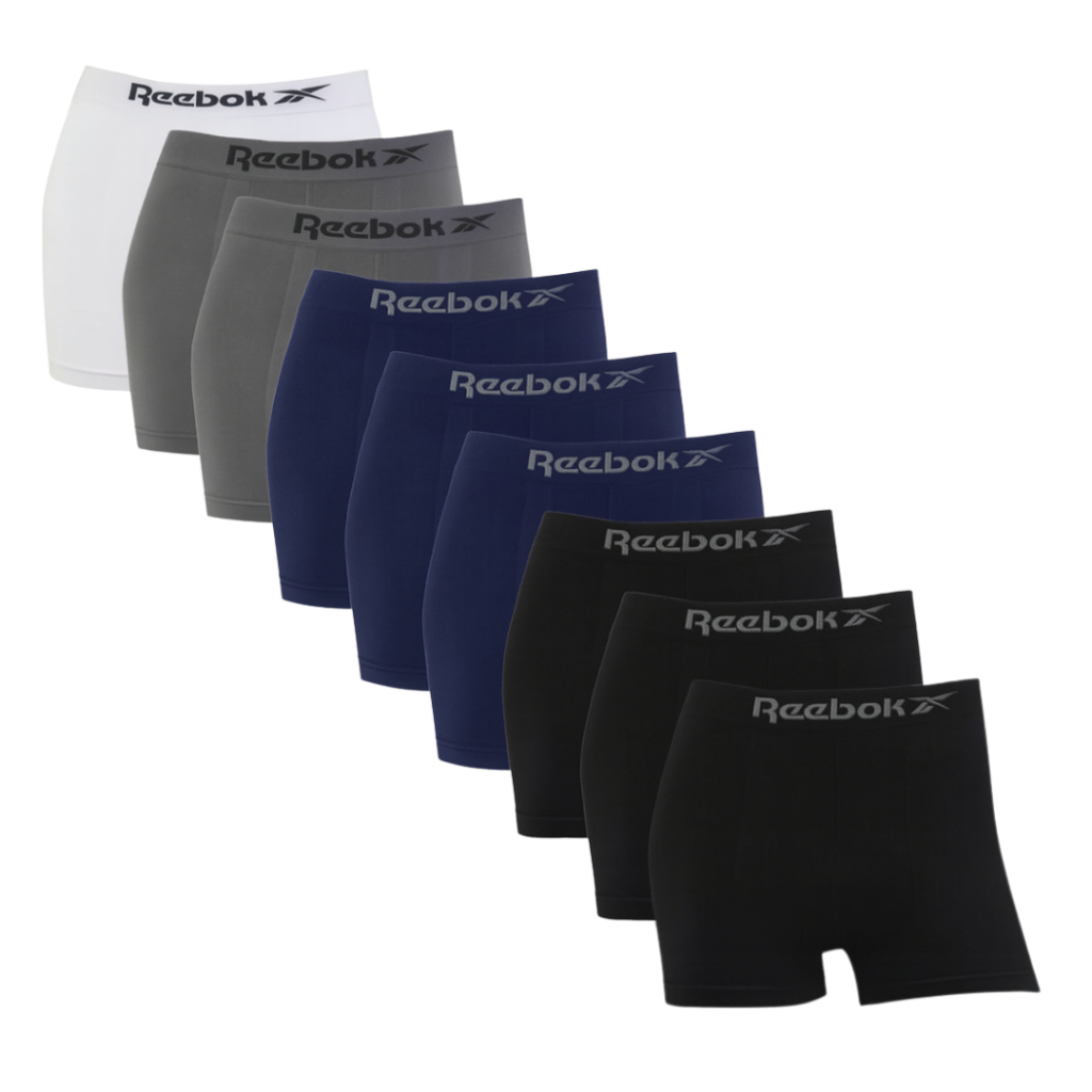 Kit de Cuecas Boxer Reebok Masculinas Microfibra Sem Costura Original Adulto Cores Sortidas