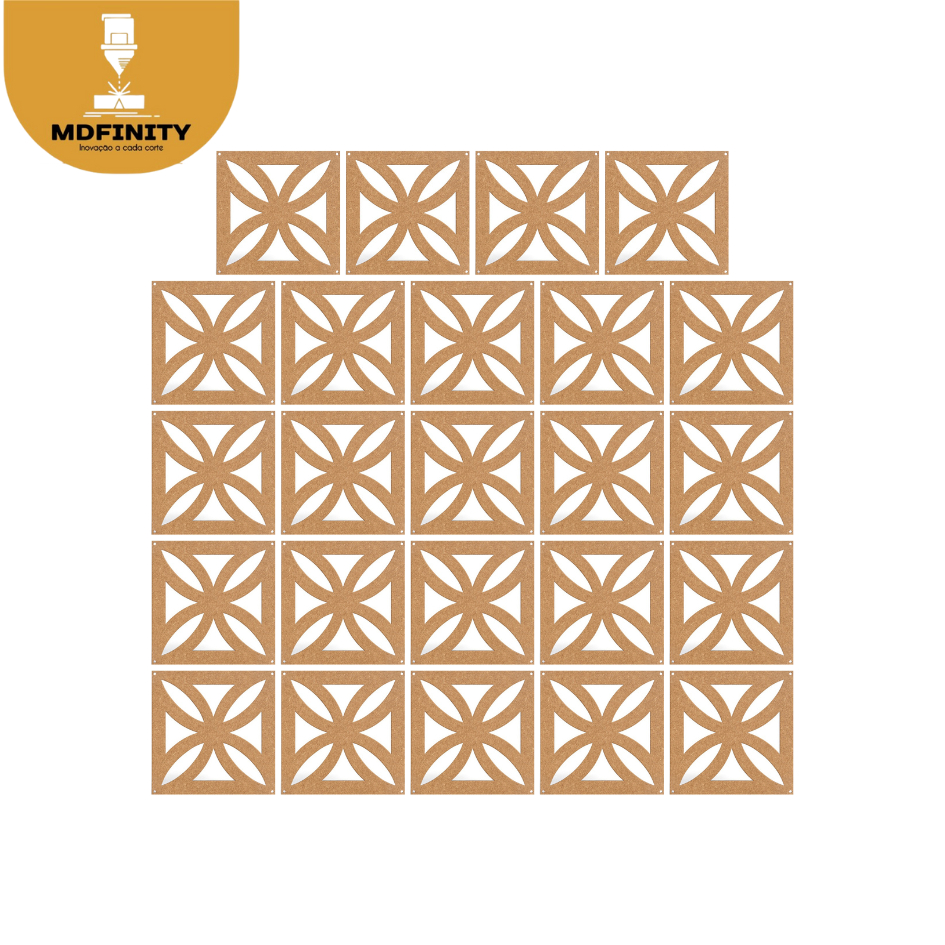 Kit Placas Divisórias Ambiente Mdf Biombo Cobogó Módulos 29x29 Cm Decoração Ambientes Internos