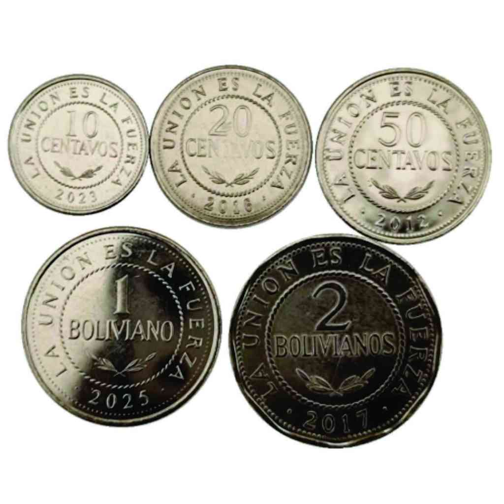 5 moedas da Bolívia FC - Set, conjunto de moedas