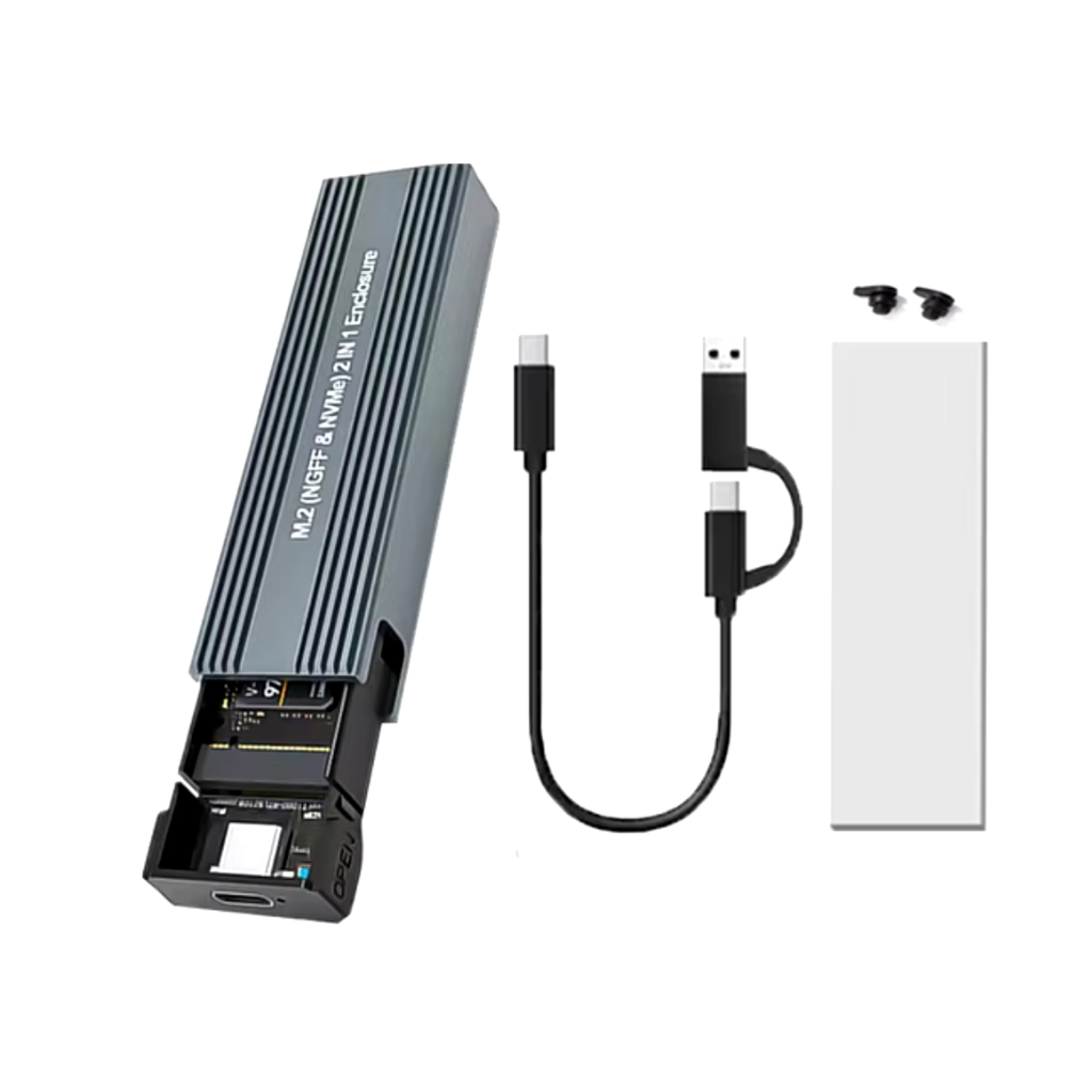 Case Suporte Adaptador Ssd M. 2 M2 Nvme Ou Sata 10gbps P/ Usb Tipo C 3.2 Gen2