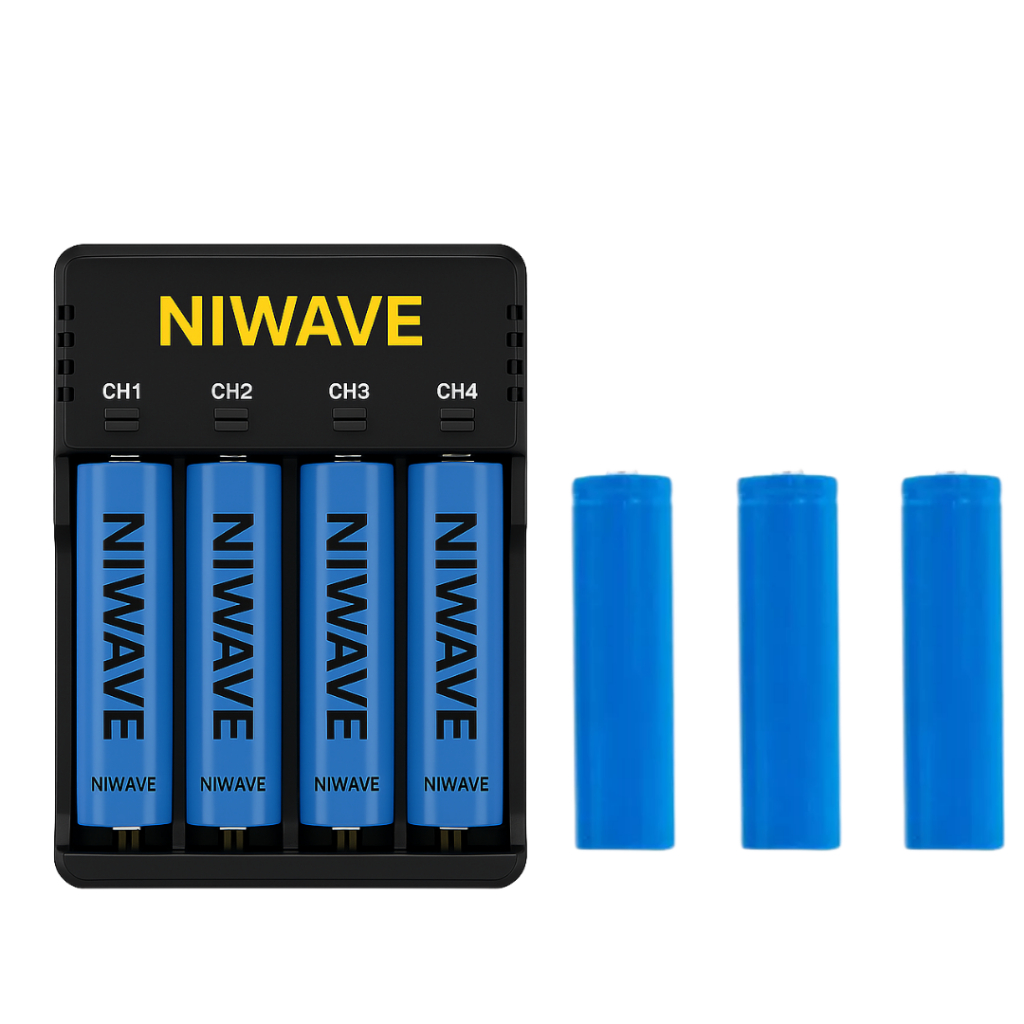 Kit Carregador + 3 Baterias 18650 Recarregáveis para Microfone Sem Fio Ideal para Shows em Oferta na Shopee