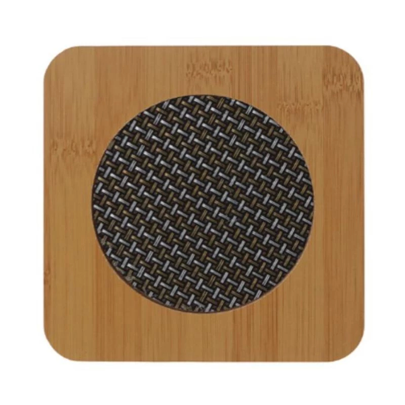 DESCANSO DE PANELA 17x17cm – Madeira e Nylon com 4 Apoios de EVA Antiderrapante