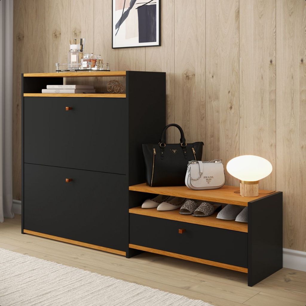 Sapateira Hall De Entrada Prateleira Organizadora Com Banquinho E Gavetas Basculante Outlet Quarto em Oferta na Shopee