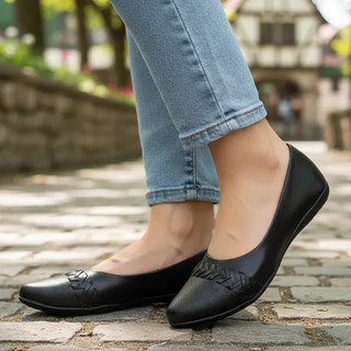 Bottero Sapatilha Bico Fino Feminina Em Couro Ref. 353328