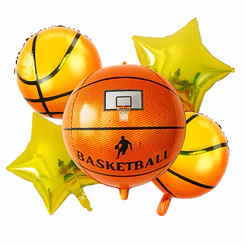 Kit 5 pcs Balão Metalizado Bola de Basquete 45cm Festa Decoracao aniversario surpresa Feliz