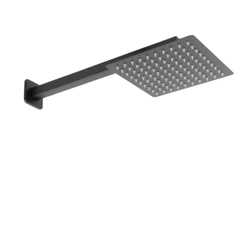 Ducha Chuveiro Quadrado Preto Fosco Inox 20x20 com Braço Quadrado de 40CM Super Luxo