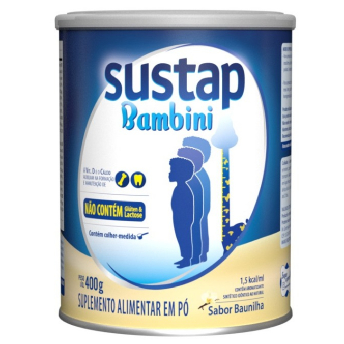 SUSTAP BAMBINI BAUNILHA 400 g - CAIXA COM 12 UNIDADES em Oferta na Shopee