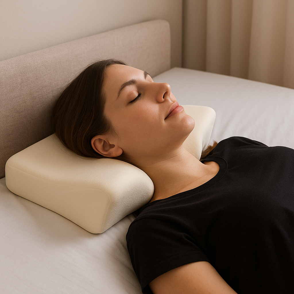 Travesseiro Cervical NASA Coluna Relax Suporte Ergonômico, Carvão Ativado e Elevação Lateral para Suporte Adicional
