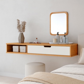 Penteadeira Camarim Suspensa  Gaveta  Porta Joias Console Aparador Quarto Branco Decoração Moderna em Oferta na Shopee