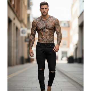 Calça Skinny Masculina Mendes Brito Rasgada Joelho em Oferta na Shopee