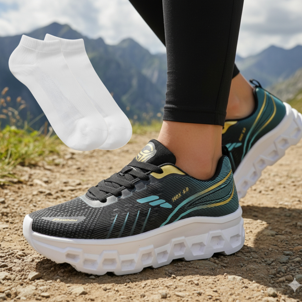 Kit Tênis Feminino Academia Treino CrossFit Caminhada Conforto + Meia Cano baixo em Oferta na Shopee