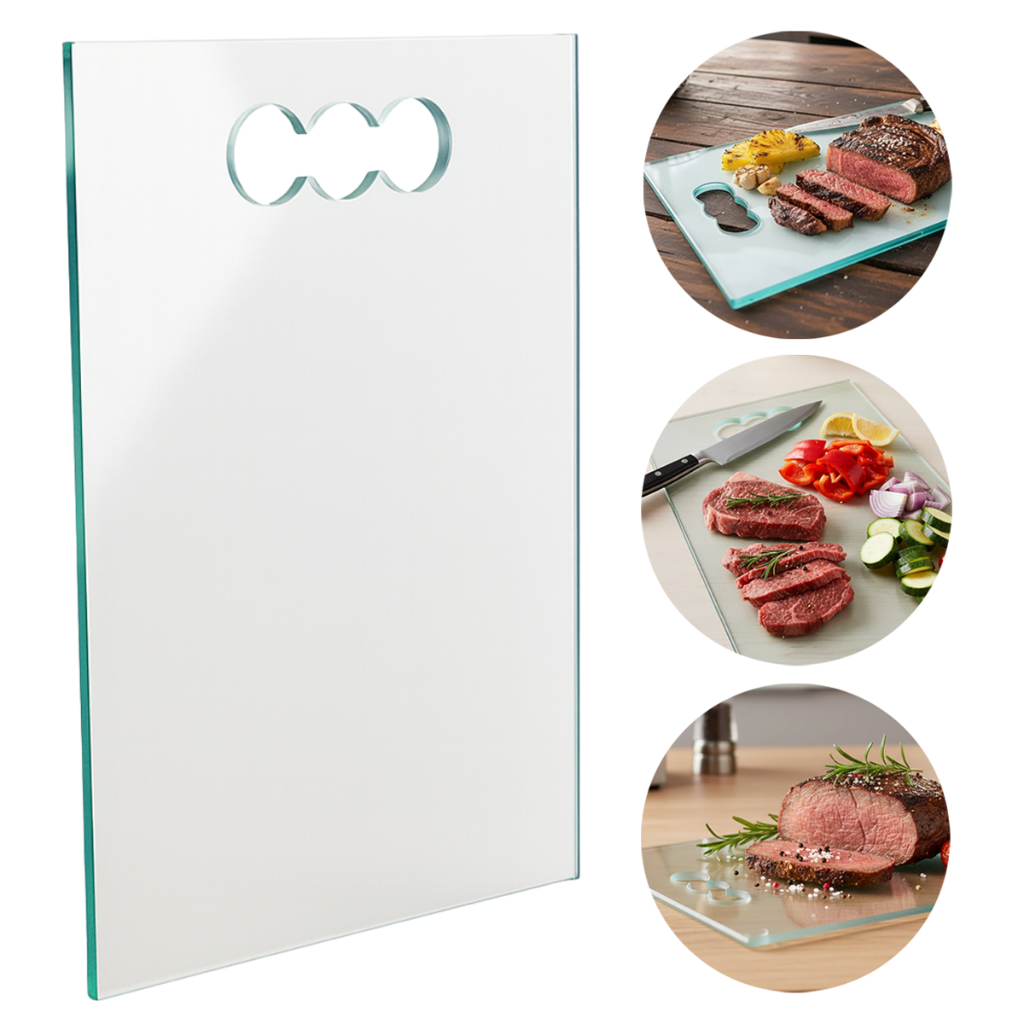 Tábua Vidro Temperado 40x25cm ou 35x25cm 10mm Alta Resistência Cozinha Corte em Oferta na Shopee