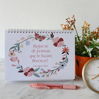 Calendário de mesa Florescer em Oferta na Shopee
