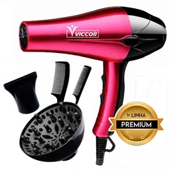 Secador de Cabelo Secagem Rápida 3000W Difusor 2 Pentes e Bico PREMIUM