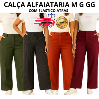 Calça Alfaiataria Premium Mônaco Pantalona Premium COM ELÁSTICO  Wide Leg Toque Macio Suave Confortável em Oferta na Shopee