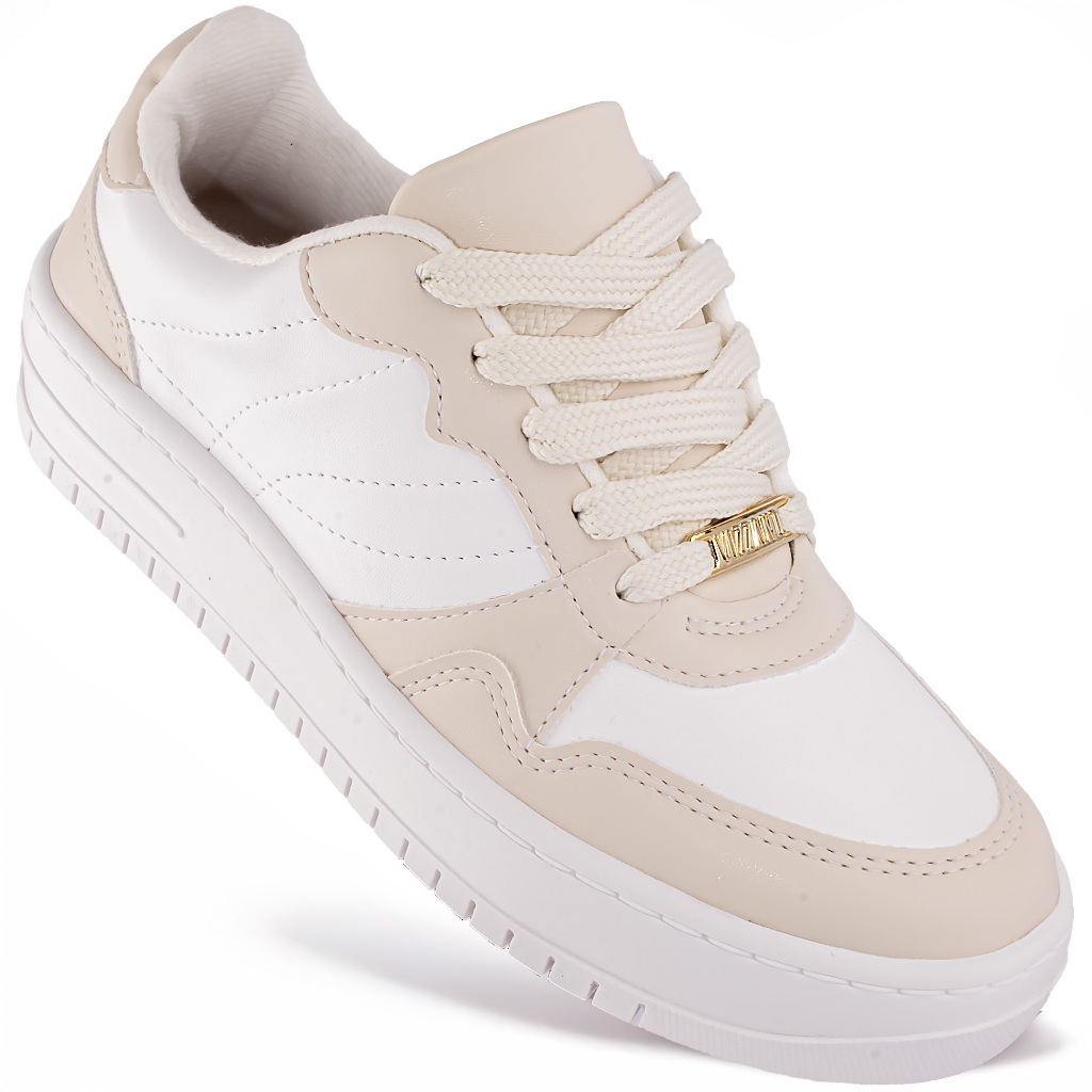 Tênis Vizzano Casual Feminino Conforto Original 1389 Off White em Oferta na Shopee