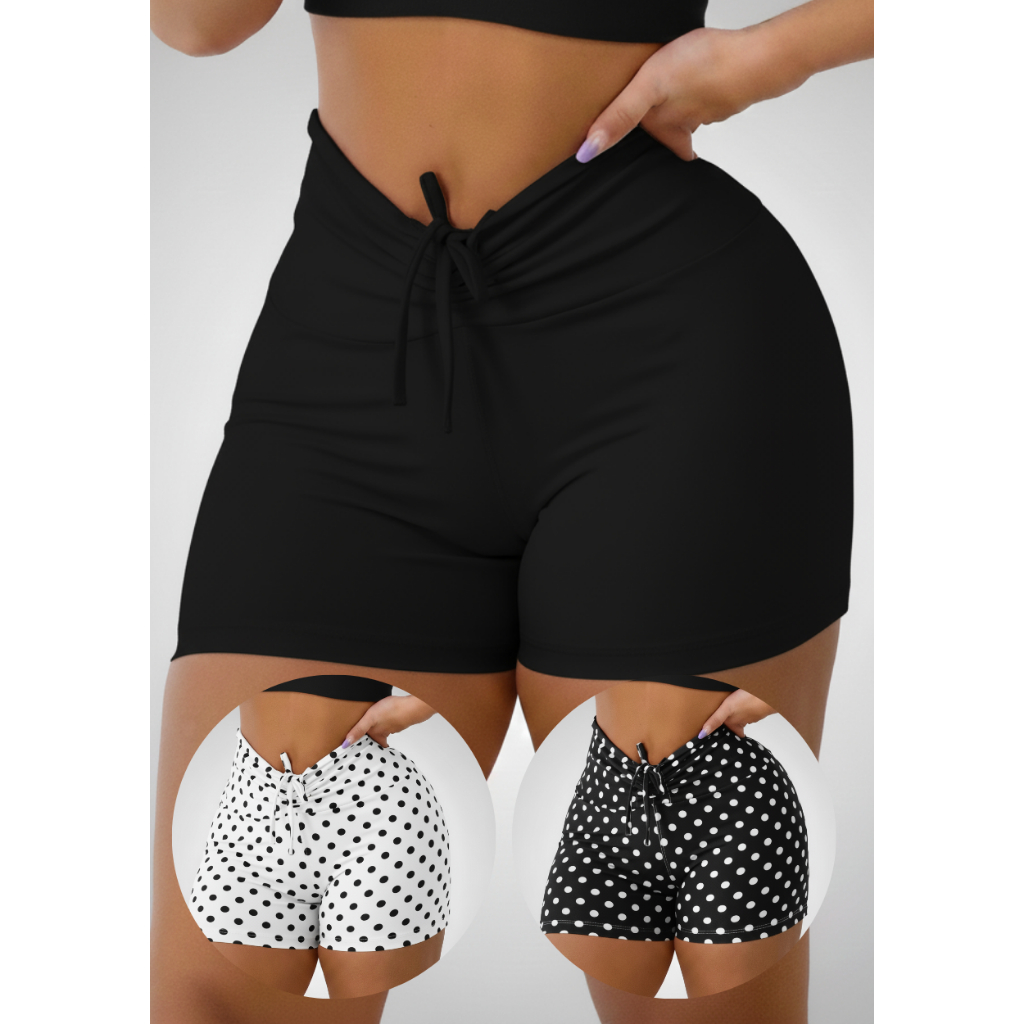 Shortinhos em Suplex premiun  para academia com cordinha- M/G/GG. em Oferta na Shopee