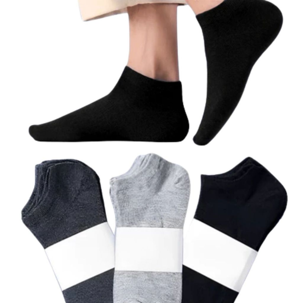 Kit até 24 Meias Invisíveis Unissex Cano Baixo - Preto, Branco e Cinza - Confortáveis e Discretas em Oferta na Shopee