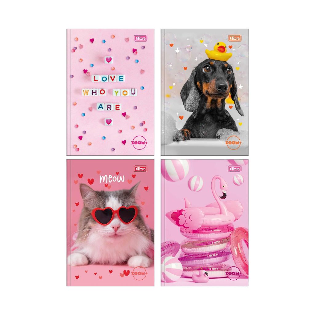 Caderno 1/4 Zoom+ Feminino Colorido Brochura Costurado Capa Dura 14 x 20 cm 96 Folhas - Tilibra em Oferta na Shopee