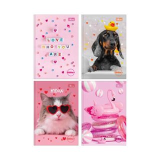 Caderno 1/4 Zoom+ Feminino Colorido Brochura Costurado Capa Dura 14 x 20 cm 96 Folhas - Tilibra em Oferta na Shopee