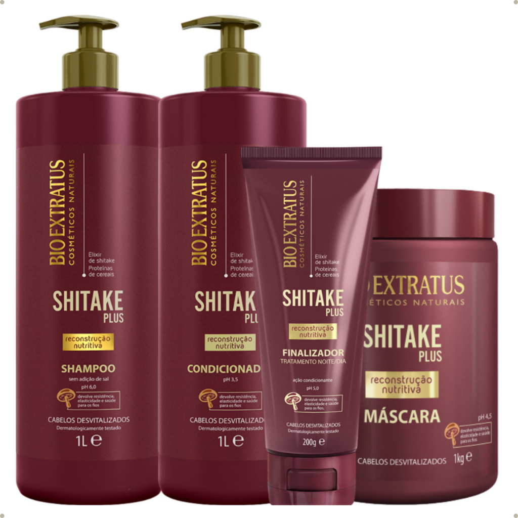 Linha Shitake Plus Reconstrução Nutritiva Bio Extratus Original em Oferta na Shopee