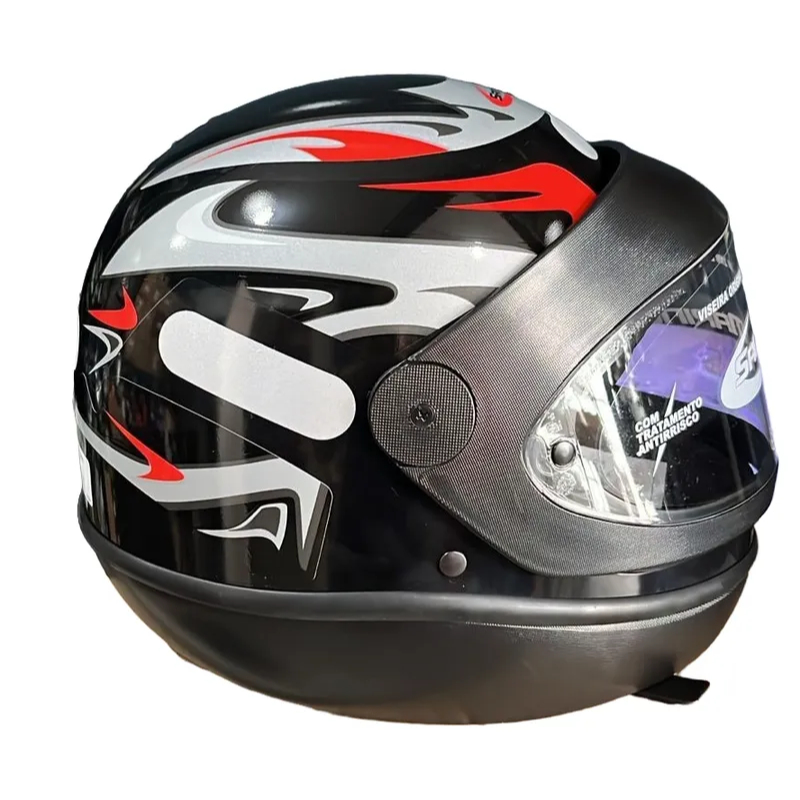 Capacete Moto San Marino Taurus Automático Original Viseira 2 mm Masculino Feminino Preto Vermelho Branco Feme