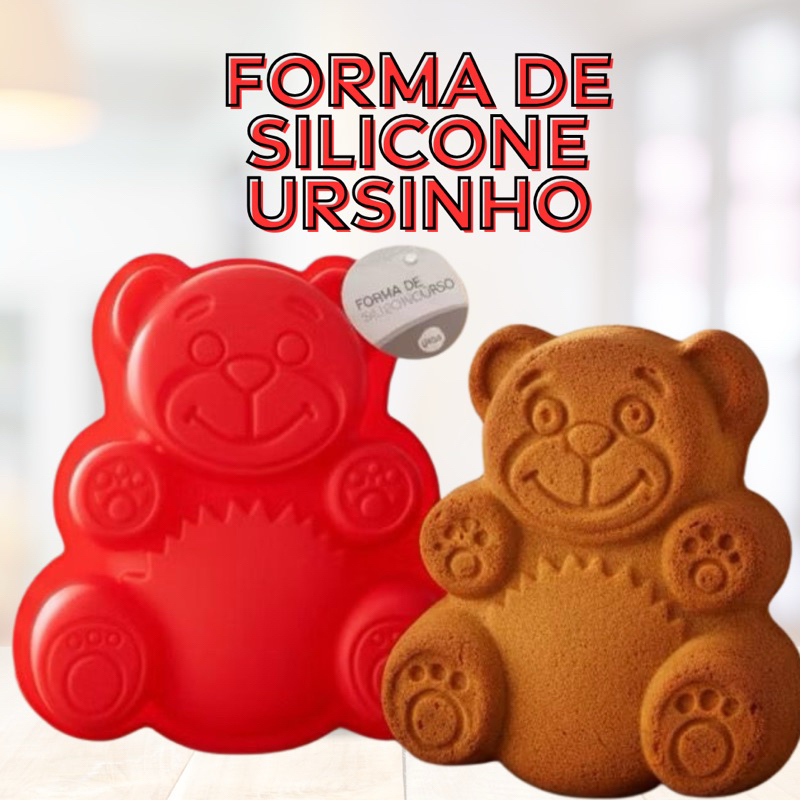 Forma de Silicone em Formato de Ursinho
