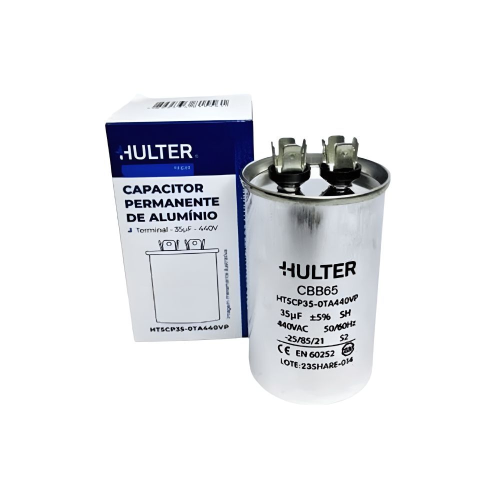 Capacitor Terminal 35 MFD de Metal Hulter - 440V em Oferta na Shopee