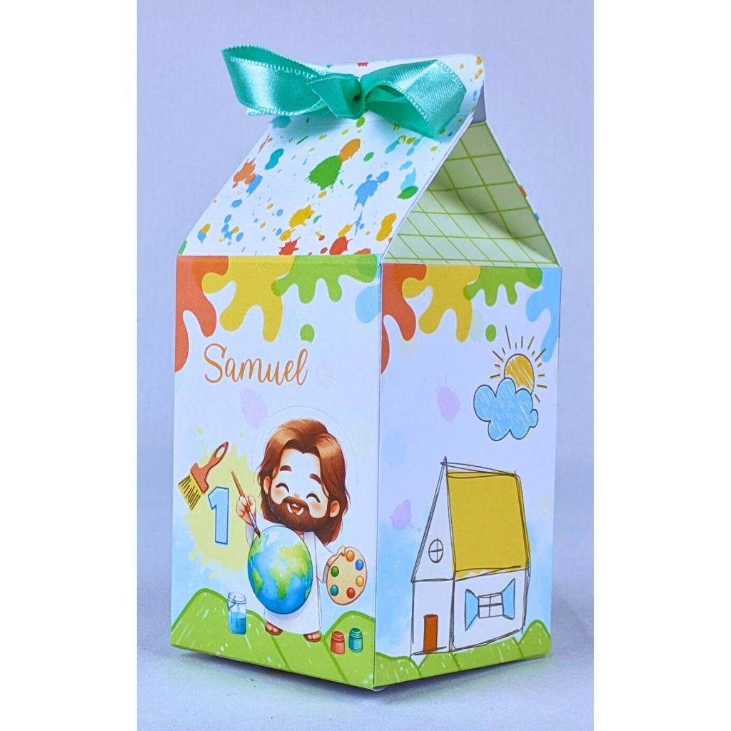 Kit 10 a 55 Caixinha Milk O Maior Pintor do Mundo Menino 2 Personalizada de Papel Offset 180g