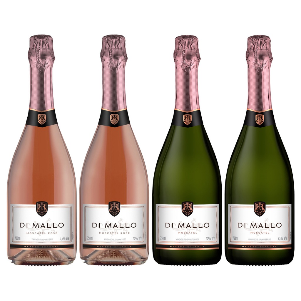 Kit 2 Espumantes Di Mallo Moscatel e 2 Di Mallo Moscatel Rose 750 ml em Oferta na Shopee