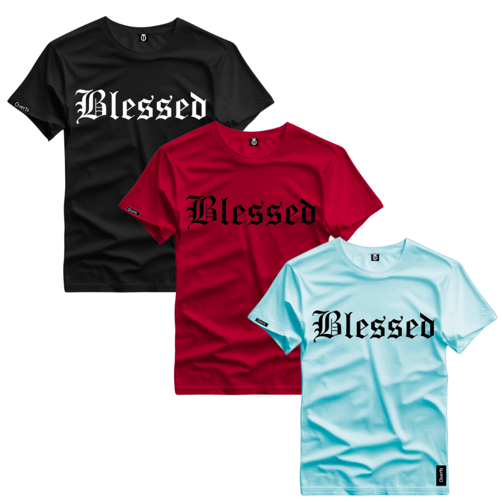 Kit 3 Camiseta Camisa Blessed Estampado Style Black Fridem Oferta Blusa Malha Algodao Envio Imediato em Oferta na Shopee
