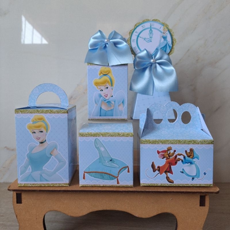 Kit Festa Cinderela Caixinhas Personalizadas Lembrancinhas para Festa