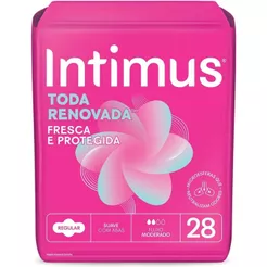 Absorvente Intimus Fluxo Médio Cobertura Extra Suave Com Abas 28 Unidades