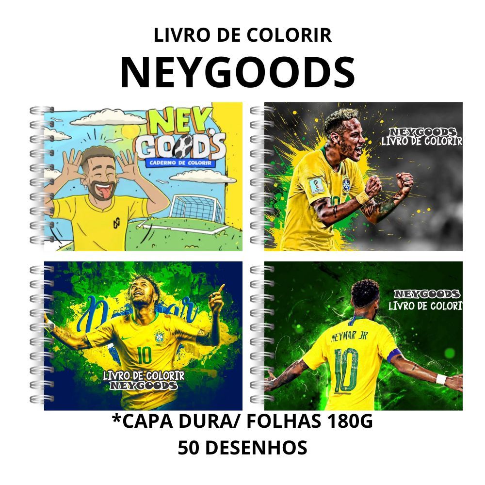 LIVRO DE COLORIR FUTEBOL NRJR CR7 MENINO COPA 2026 CBF CANARINHO 50 DESENHOS CAPA DURA HOLOGRAFICO 180G