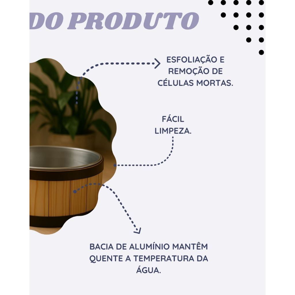 Tina Escalda Pés Bacia de Pé Pedicure Balde Newborn Pinus — imagem 2 de 2