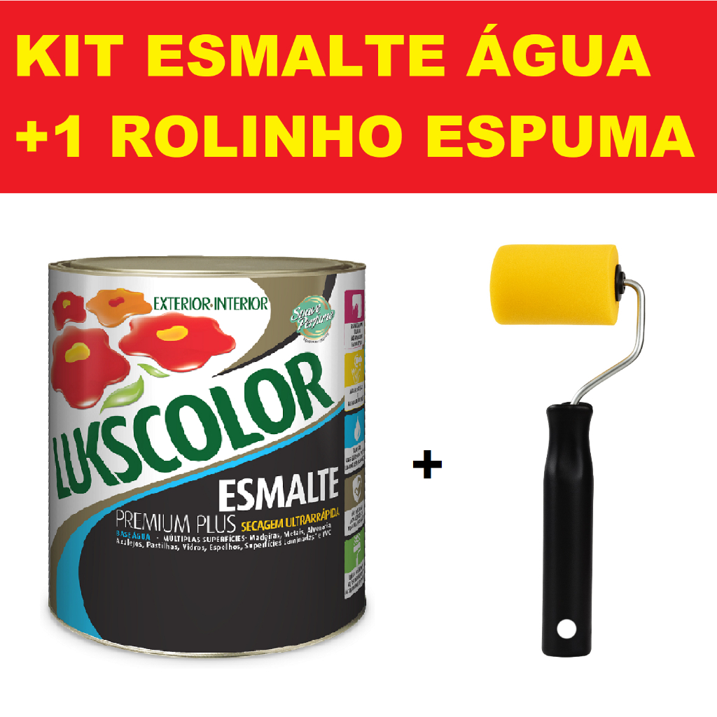 Kit Tinta Esmalte Brilhante Base de Água Lukscolor 900ml e 3,6lt - CORES em Oferta na Shopee