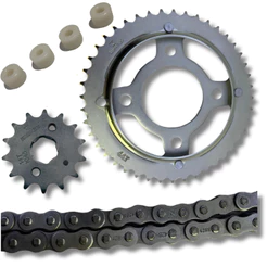 Kit Relação Transmissão CG 125 Fan 2005 2006 2007 2008 Titan 2000 2001 2002 2003 2004 Aço 1045