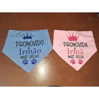 Bandana pet promovido a irmã/irmão mais velho. em Oferta na Shopee