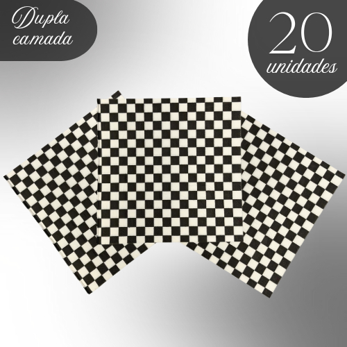 Guardanapo De Papel Folha Dupla 20 Un Tabuleiro Xadrez Preto e Branco