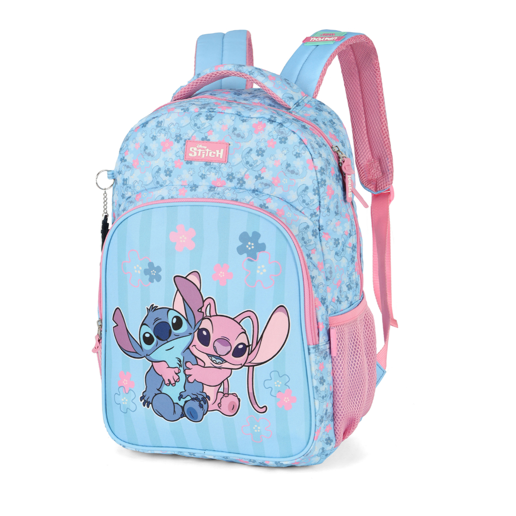 Detalhes do Kit Mochila + Estojo Luxcel Stitch & Angel