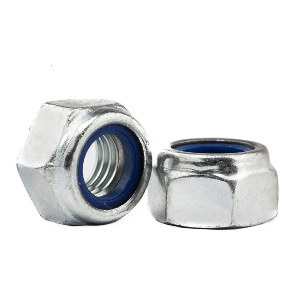 Porca Parlock Auto Travante Nyllon Zincado Branco Kit Com 50 ou 100 Unidades M4 até M12 em Oferta na Shopee