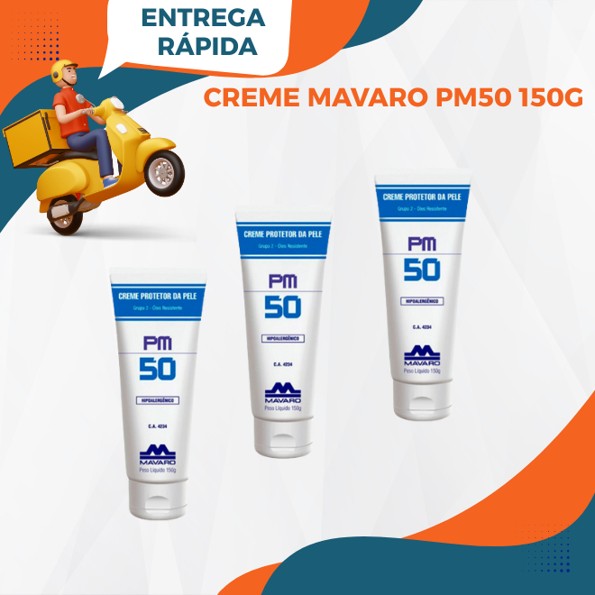 Kit 3 Creme Luva Química Pm50 150g Mavaro Grupo 2 Ca 4234