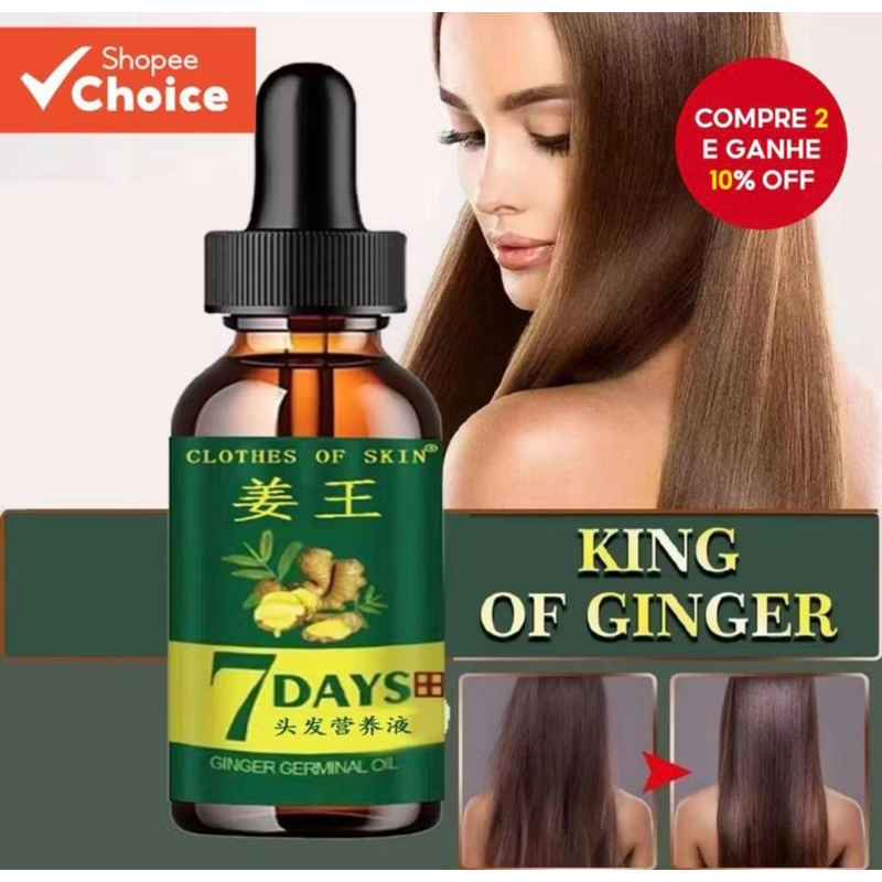 Óleo De Essência De Cabelo 5 Gengibre Natural Anti Perda Prevenção Tratamento De Calvície Nutrição Rápida  (Brasil