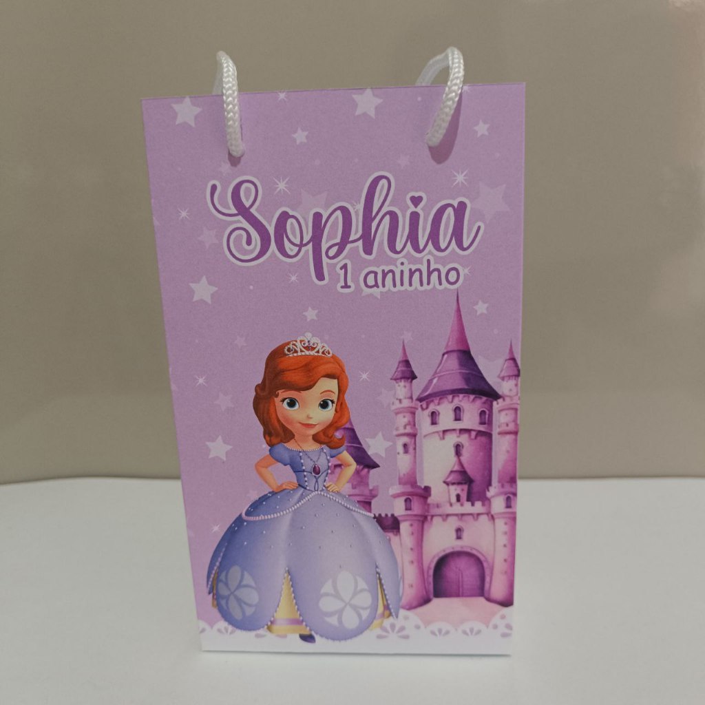 Sacolinha TAM P princesa sofia DESMONTADO kit festa lembrancinhas