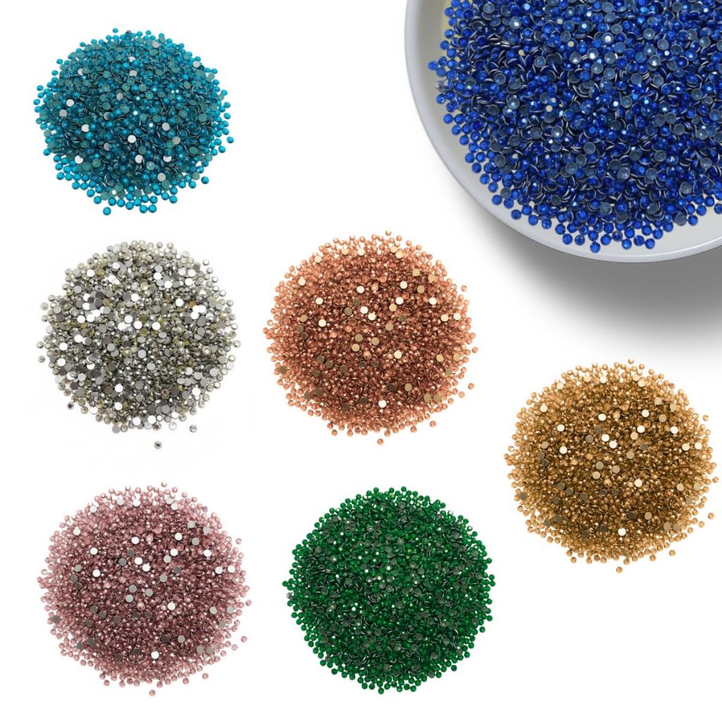 Strass de Metal Sextavado 3mm 5.000 Unidades Pedrarias para Unhas Decoradas, Roupas e Artesanato