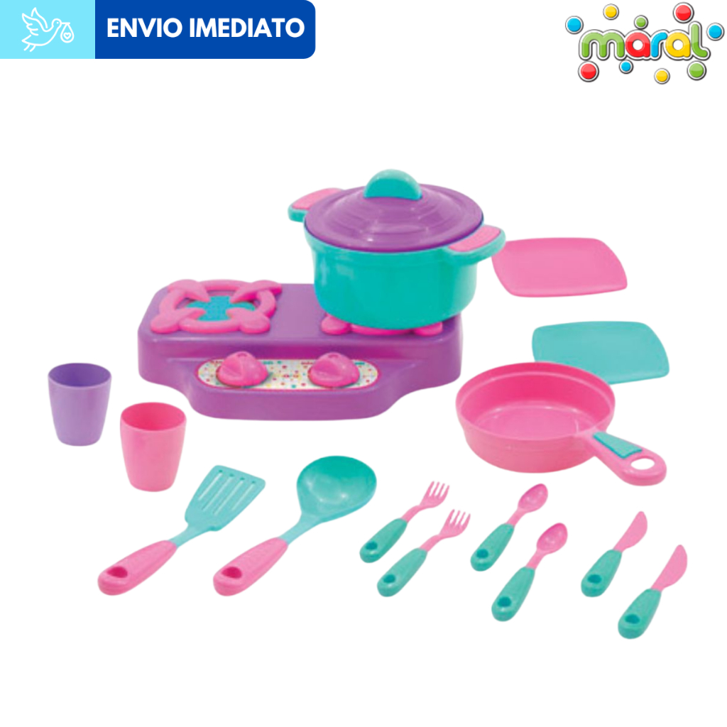 Kit Panelinhas Brinquedo Infantil Com Fogão e Acessórios Maral