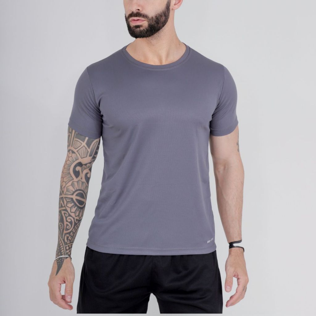 Camiseta Academia Masculina DryFit Esportiva Esporte Treino Exercício Fitness Confortável Musculação