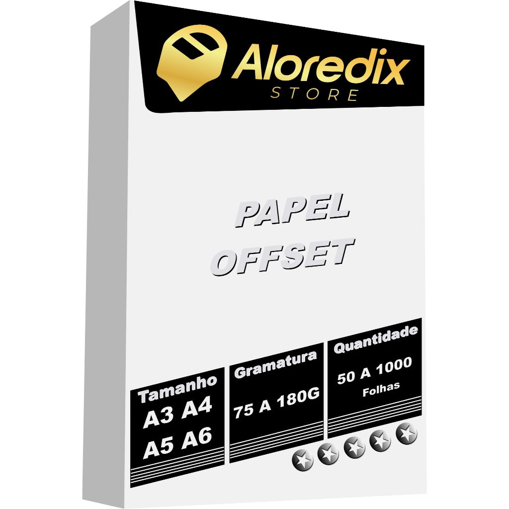 PAPEL OFFSET A4 75g, 90g, 120g e 180g KIT 500, 1000 FOLHAS
